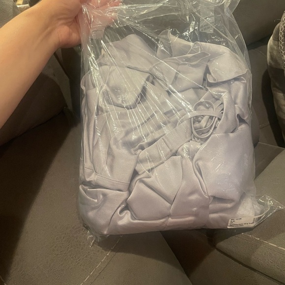 Show Me Your Mumu NEW Samantha Ruffle Wrap Dress Silver Luxe Bridesmaid XXL​​​ - Picture 3 of 4